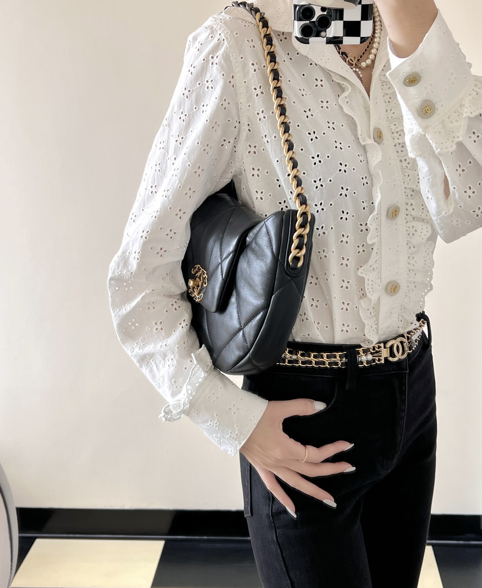 24C샤넬19플랩 호보백