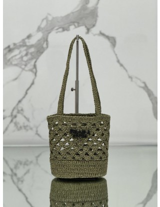 프라다 토트백 라피아 크로셰 내츄럴