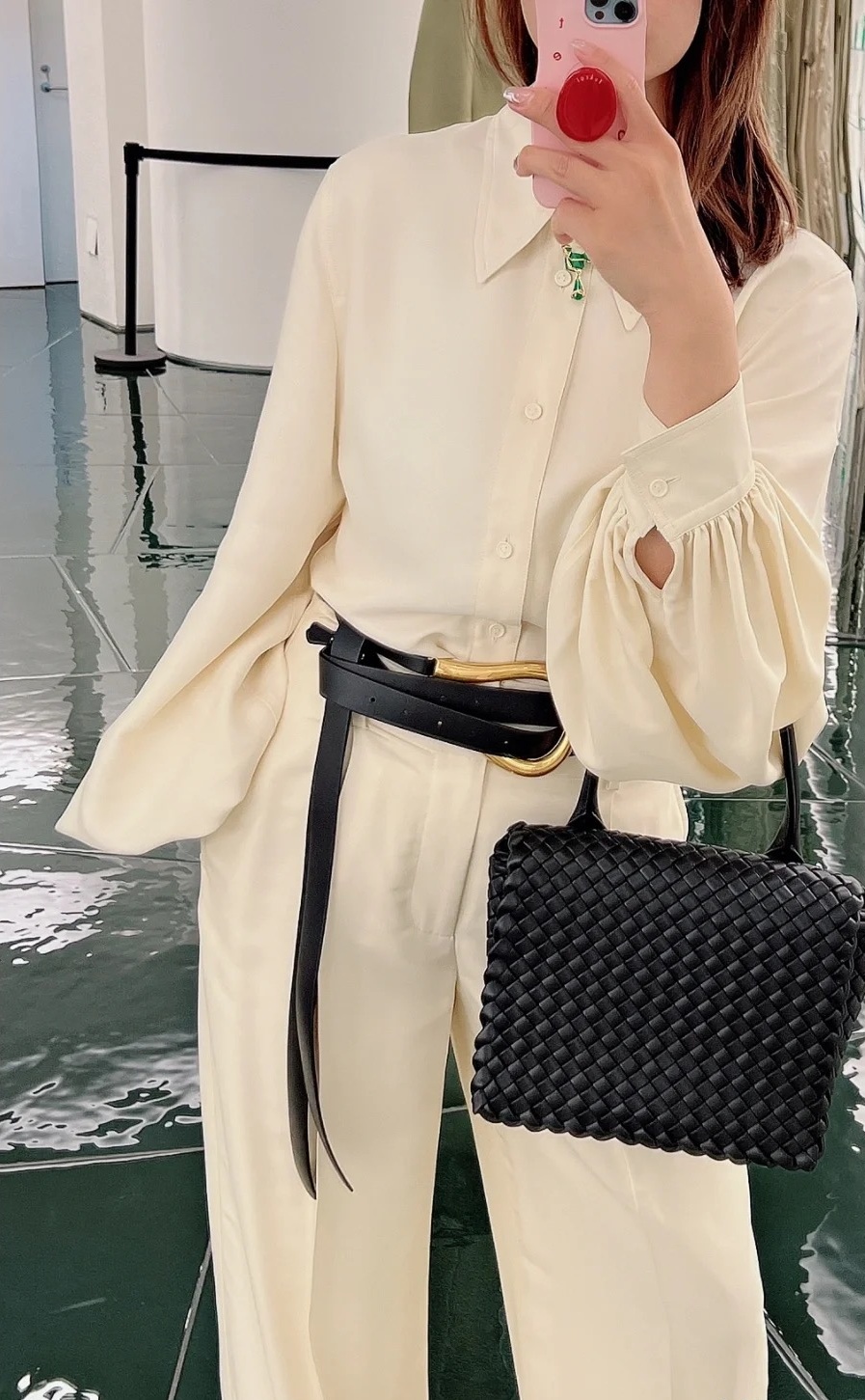 보테가베네타 여성 패티 탑 핸들 백