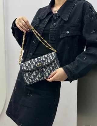 디올 바비 East West 체인 파우치