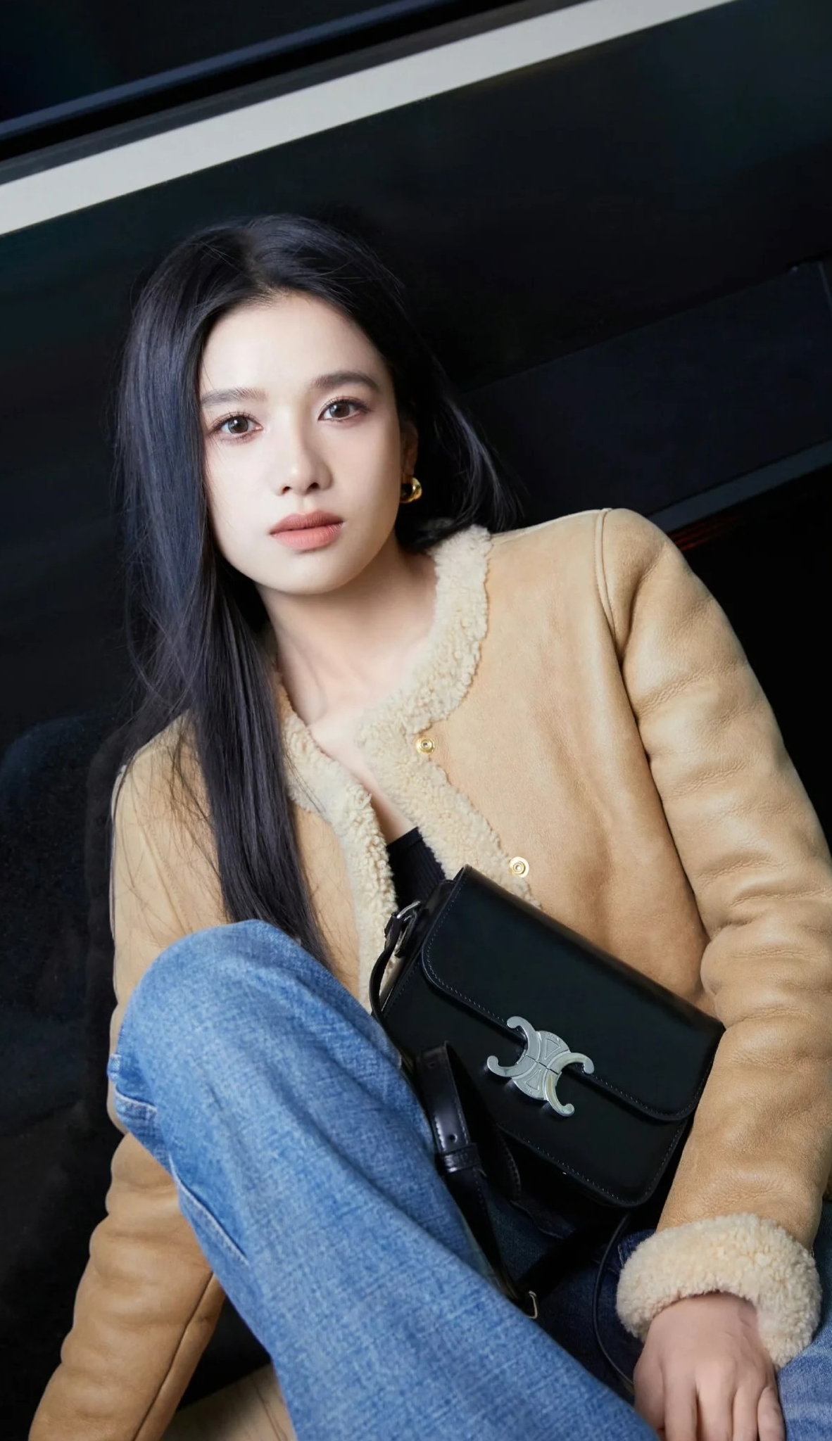 셀린느 미니백 틴 트리옹프백 샤이니 카프스킨