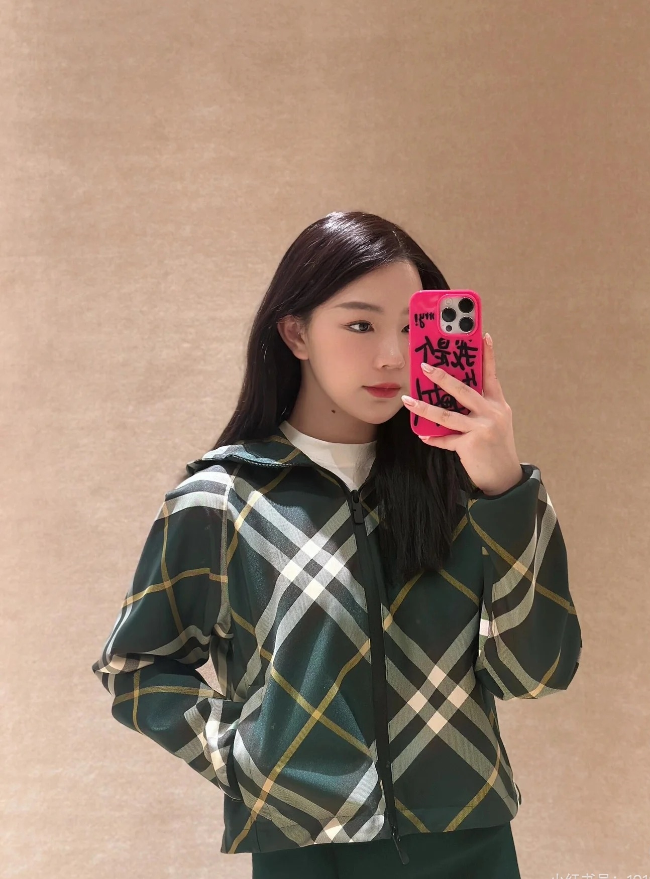 버버리 아이비 크롭 체크 라이트 자켓