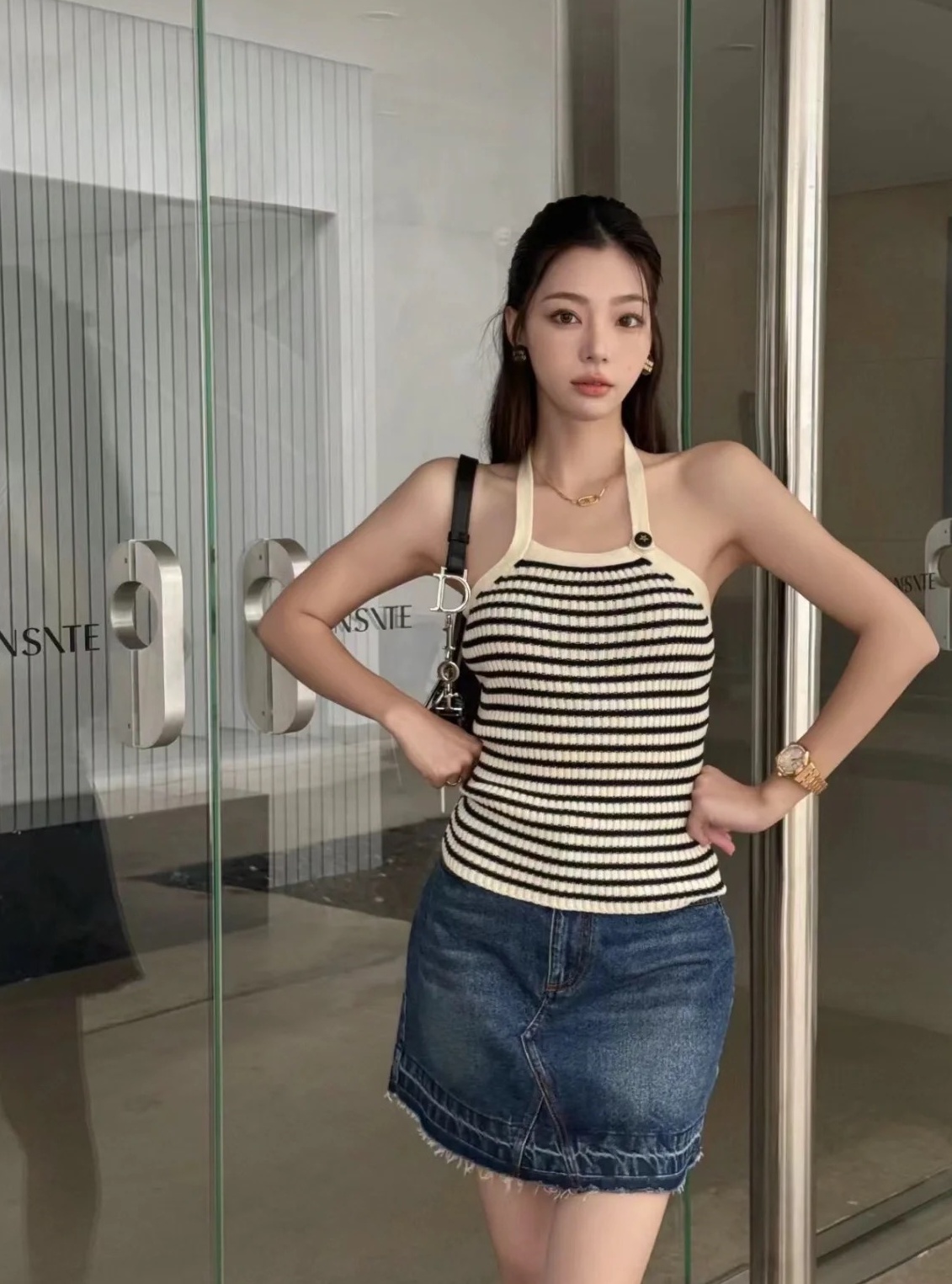 디올 리비에라 백리스 탱크 탑