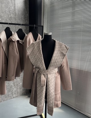 디올 벨트 후드 크롭 코트