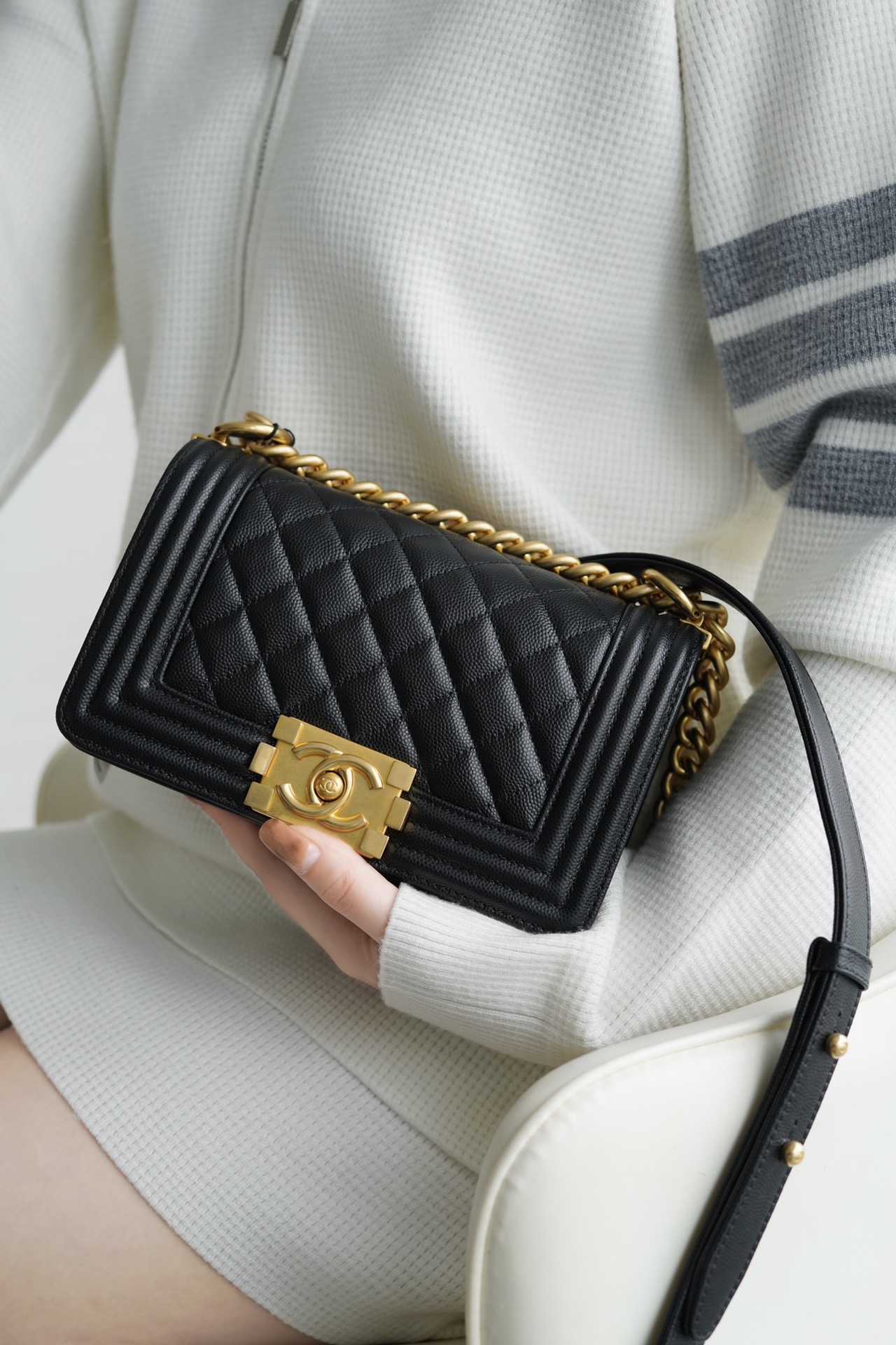 샤넬 르 보이 백 스몰 금장