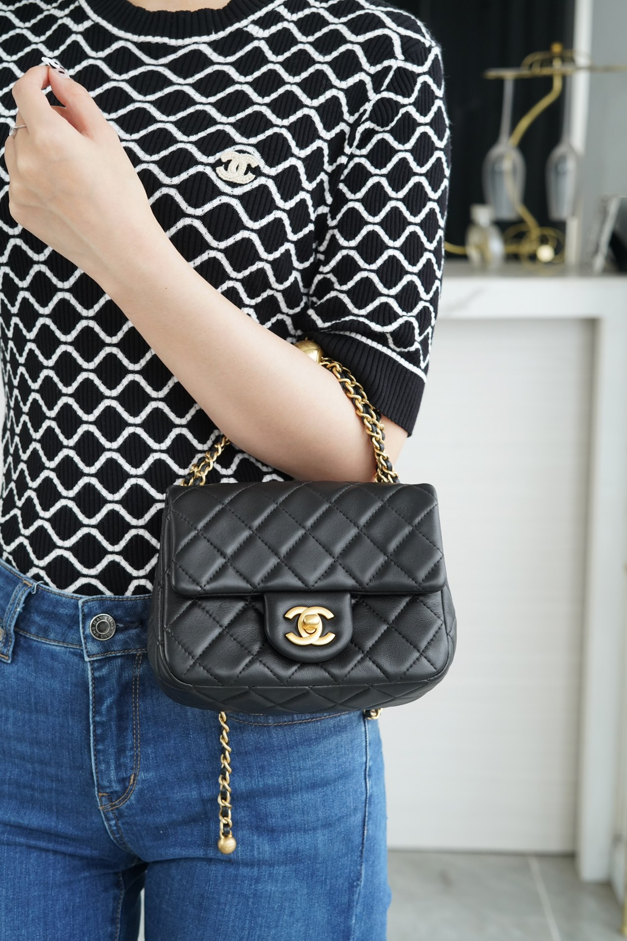 샤넬 23C 골드볼 플랩백