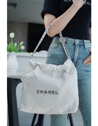 샤넬 22P 핸드백 스몰 화이트 은장