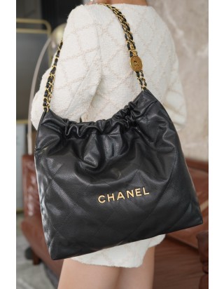 샤넬 22 백팩 미디움 블랙 금장