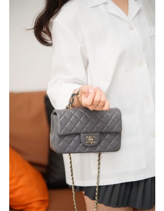 샤넬 탑핸들 미니 랙탱귤러 프랩 백