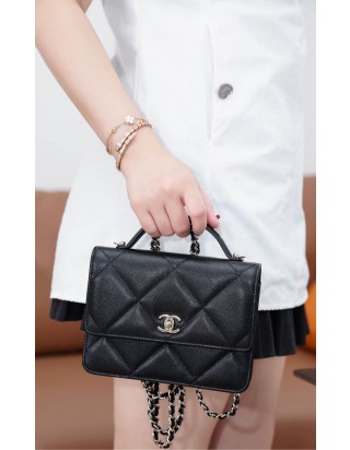 샤넬 25K 탑 핸들 월렛 온 체인 백