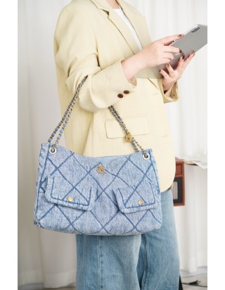 샤넬 데님 쇼핑백