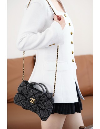 샤넬 데님 핸드백 블루 스몰