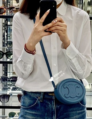 셀린느 오벌 펄스 퀴르 크로스 비치 백