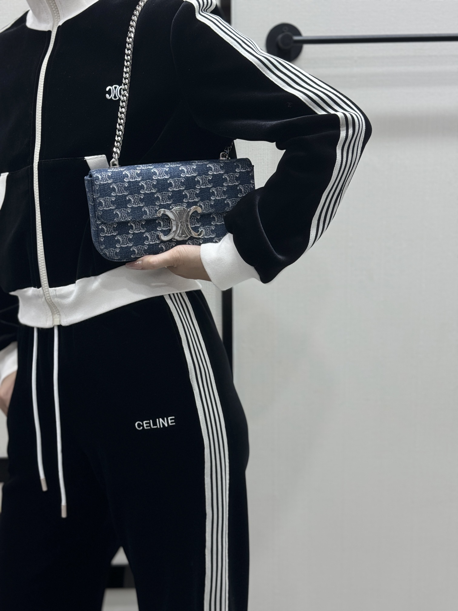 셀린느 클로드 체인 숄더 백
