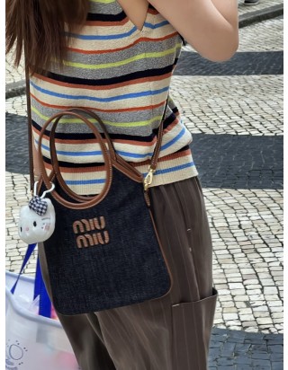 미우미우 아이비 데님 백 스몰