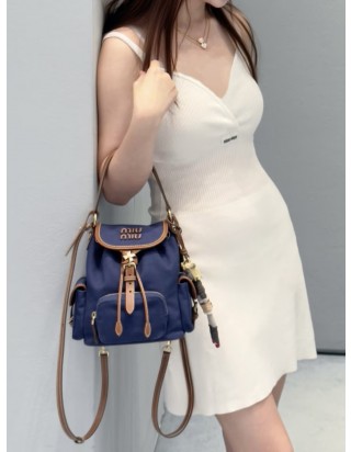 미우미우 켄버스 및 가죽 백팩