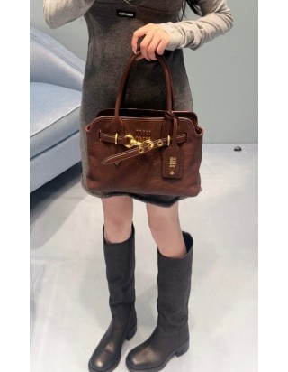 미우미우 아방뛰르 나파 가죽 백 미디움