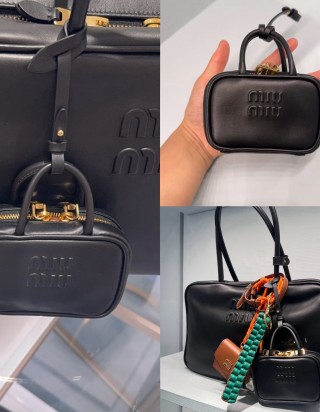 미우미우 레더 마이크로 보 백