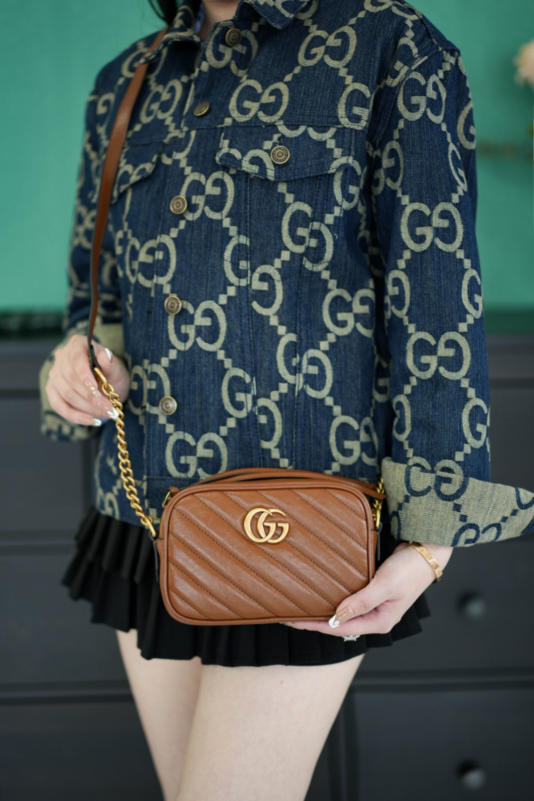 구찌 GG 마몽 마틀라세 숄더백