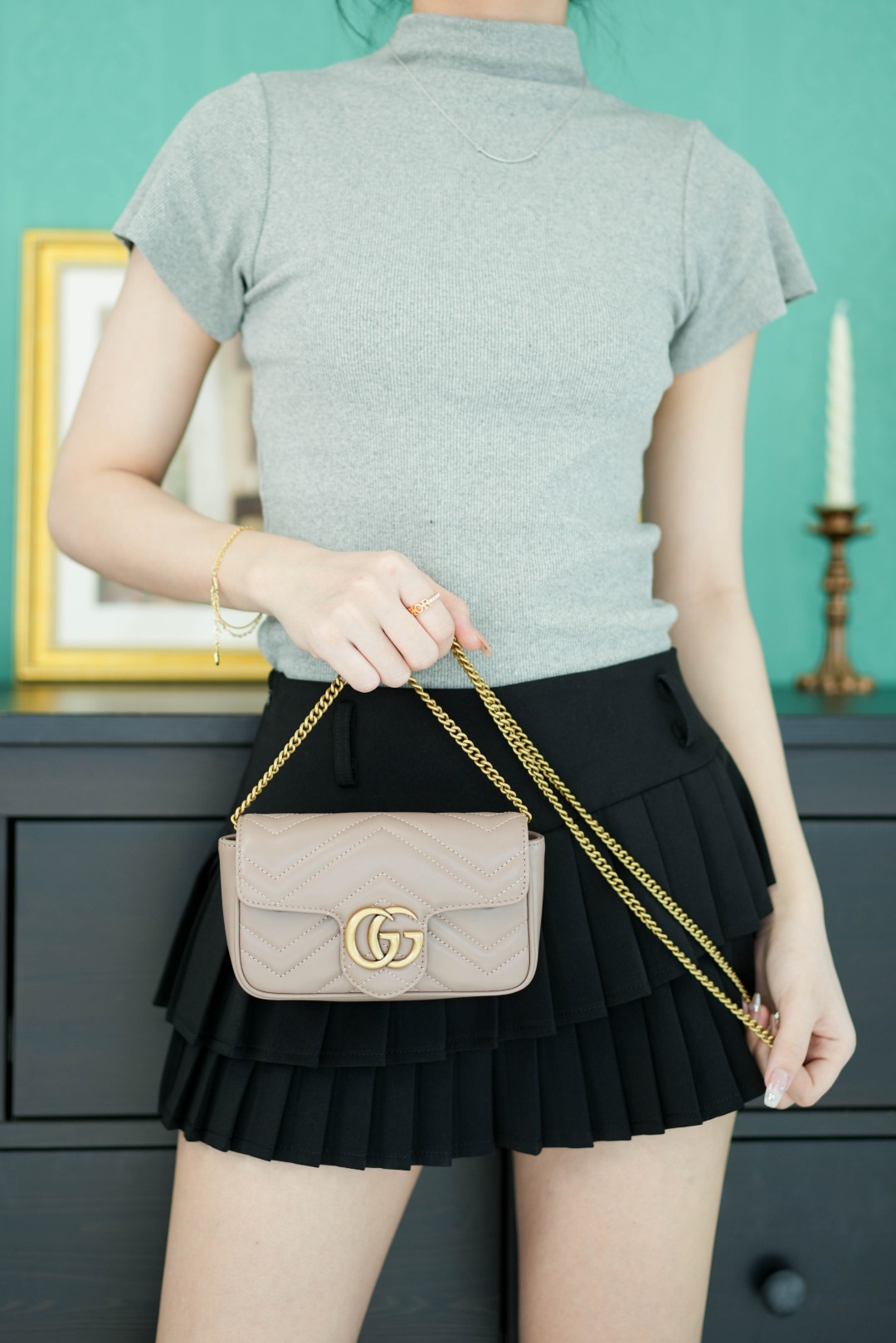 구찌 마몽 마틀라쎄 미니 체인 숄더백