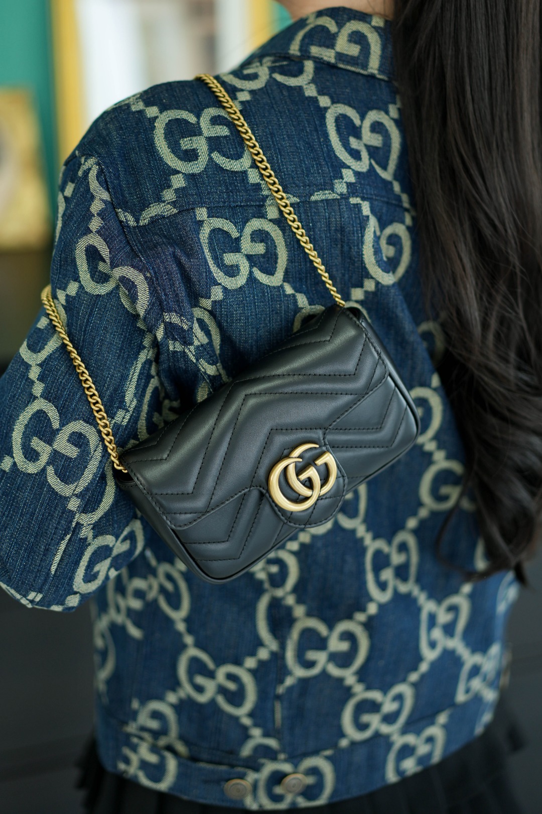 구찌 마몽 마틀라쎄 미니 체인 숄더백