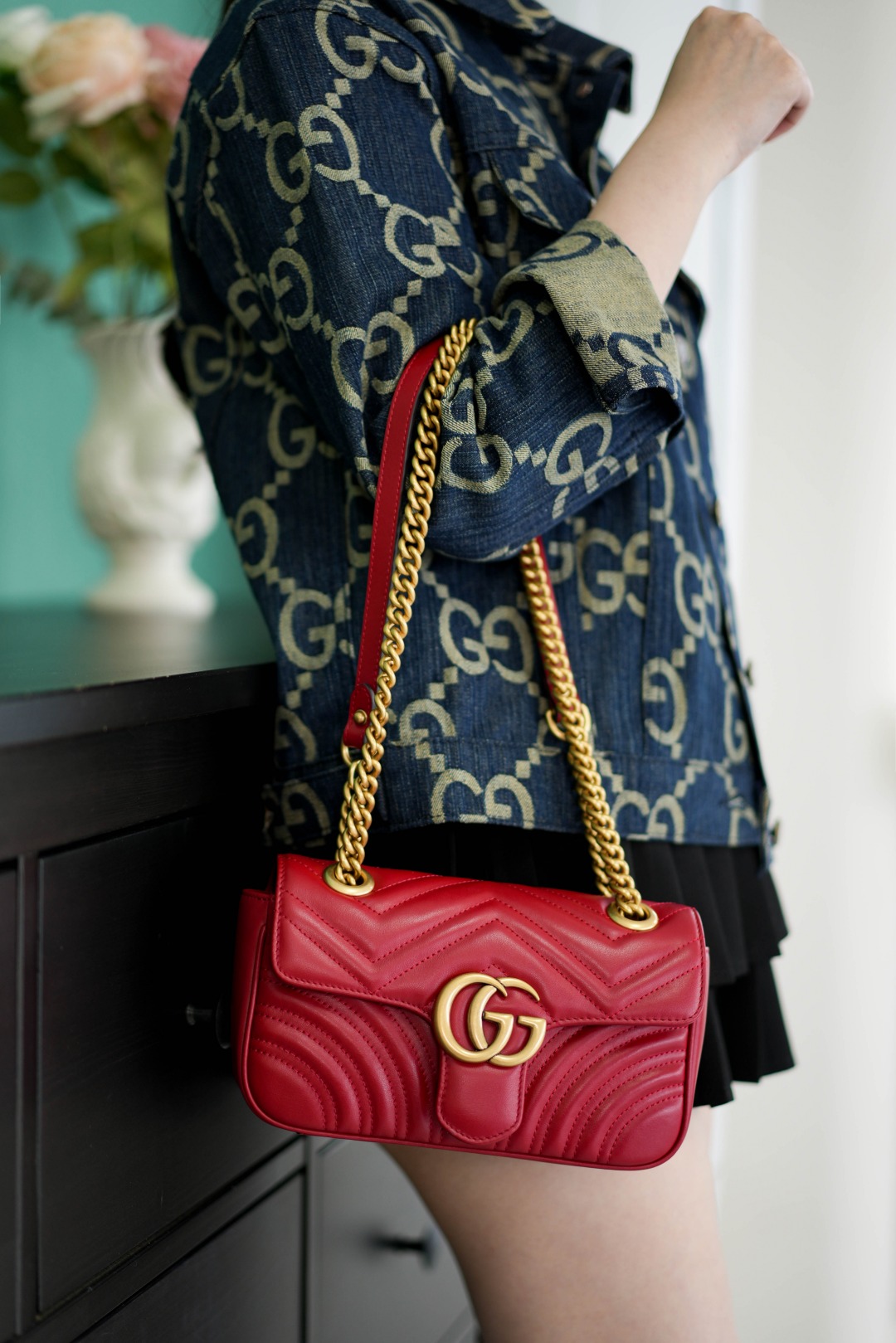 구찌 마몽 마틀라쎄 미니 숄더백