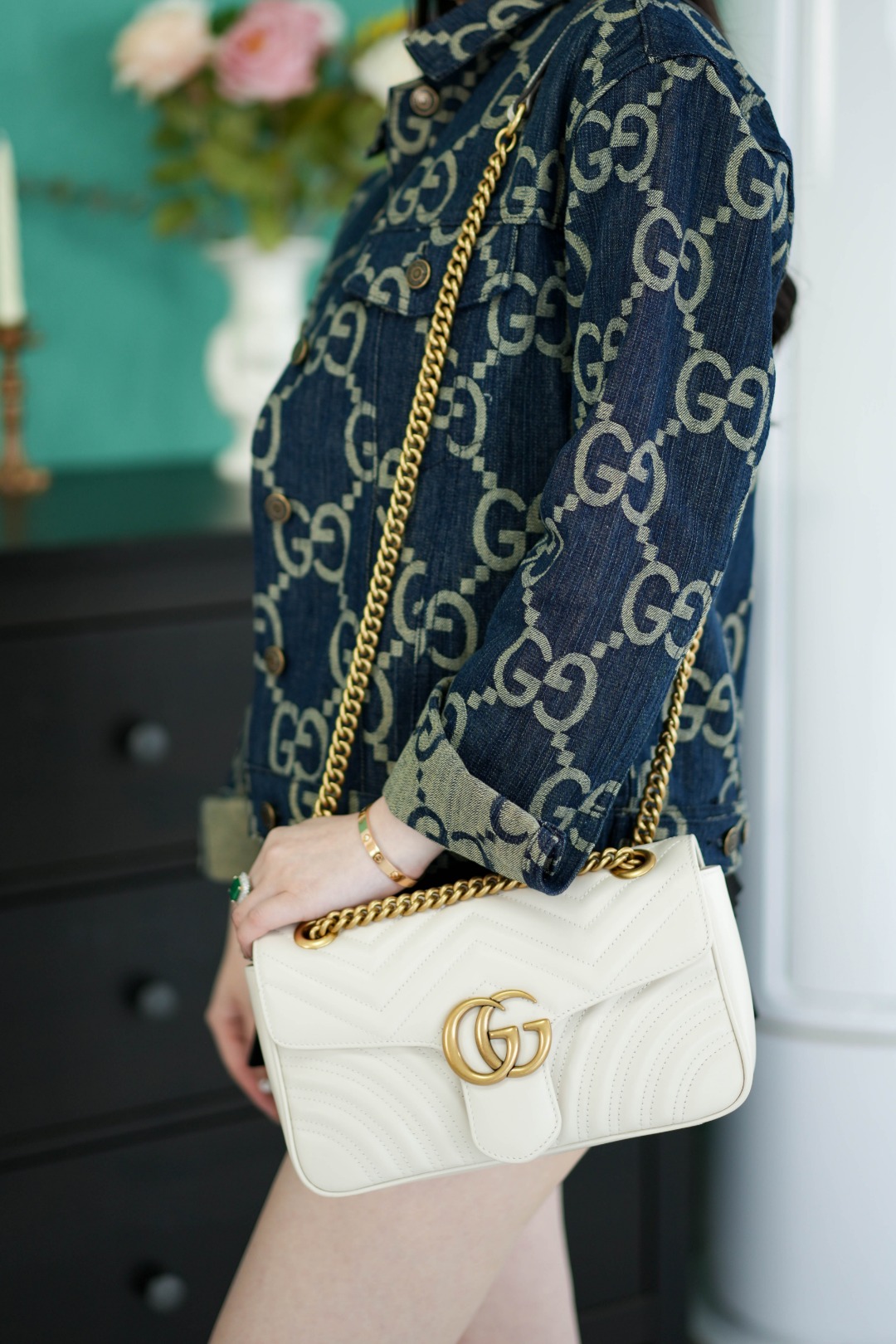 구찌 마몽 마틀라쎄 미디움 숄더백