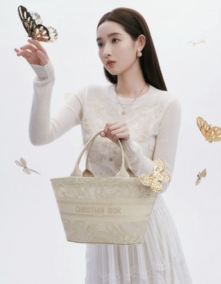 디올 바스켓 백 골드