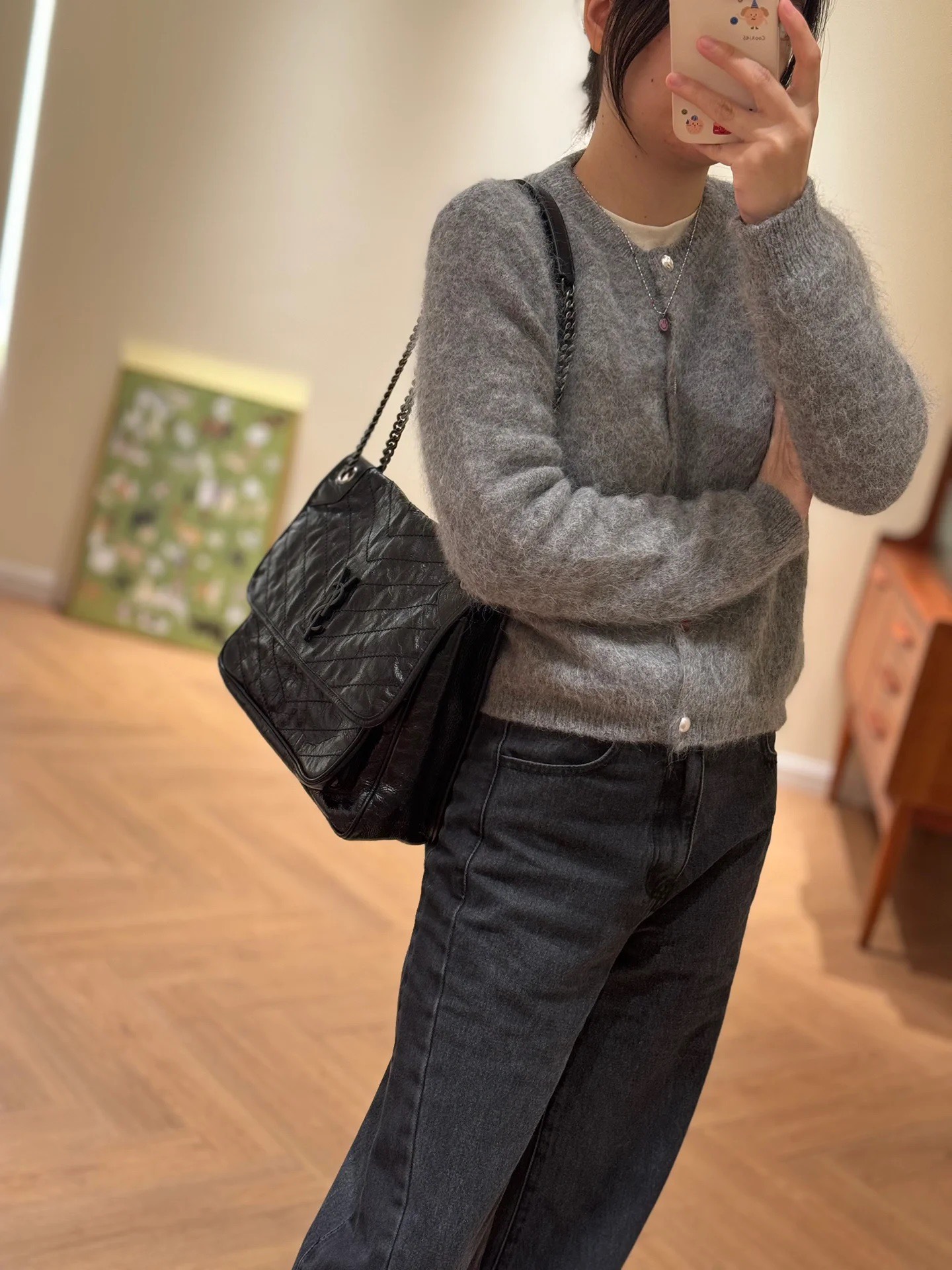 생로랑 니키 크로스백 라지