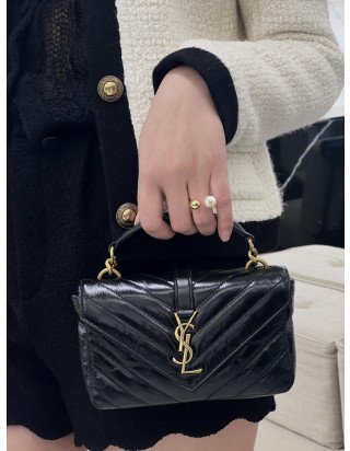 생로랑 컬리지 미니 탑핸들 체인 크로스백