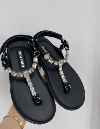 미우미우 코튼 코드 통 샌들