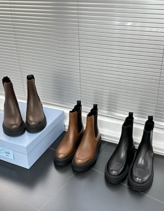 프라다 가죽 첼시 부츠